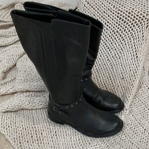 David Tate Black Over the Knee Boots